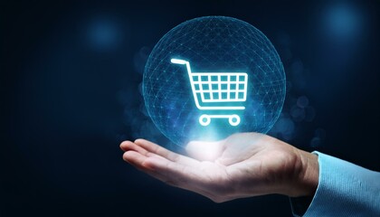 shopping cart with hand