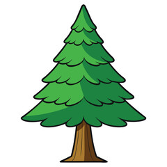 "Elegant Pine Tree Vector Illustration: Nature-Inspired Design"
