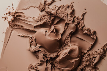 Concept of Pantone's 2025 colour of the year mocha mousse as a background texture of brown makeup