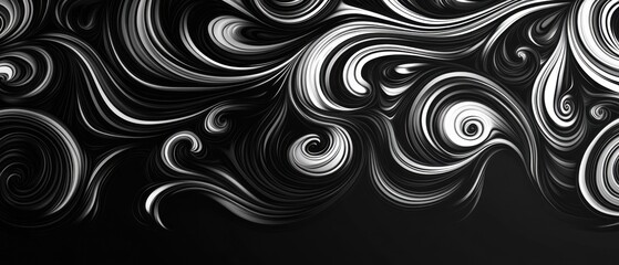 Fototapeta premium Abstract Swirling Black and White Liquid Marble Texture Background