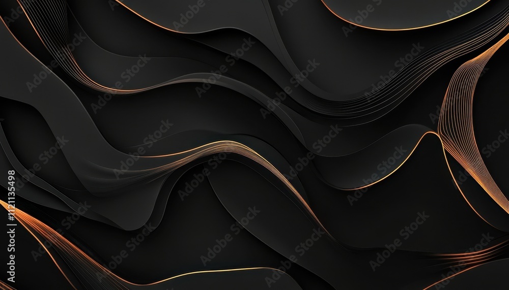 Poster abstract black and gold wave design background