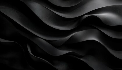 Obraz premium Abstract Black Fabric Waves Flowing Design