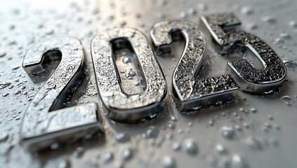 Close-Up of Numbers with 'Happy New Year 2025' Message.