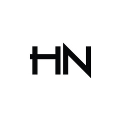 Obraz premium HN monogram logo design letter text name symbol monochrome logotype alphabet character simple logo
