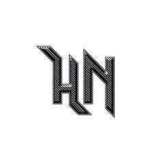 HN monogram logo design letter text name symbol monochrome logotype alphabet character simple logo