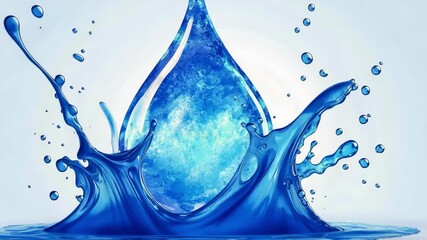 Water drop with splash symbolizing hydration awareness for world diabetes day promotion