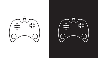 Video game controller icons. joy stick icon . game console icon flat symbol.  isolated on white and black background. Vector illustration.  EPS 10