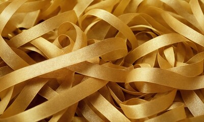 다양한 형태와 디자인의 금색 리본