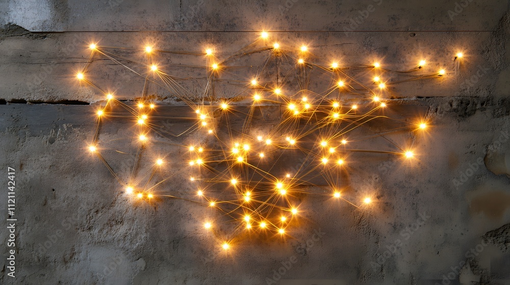 Poster A conceptual design of interconnected glowing lines and nodes forming a web, representing income networks.