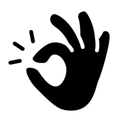 Ok Hand Solid Icon