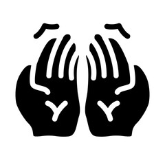 Praying Solid Icon