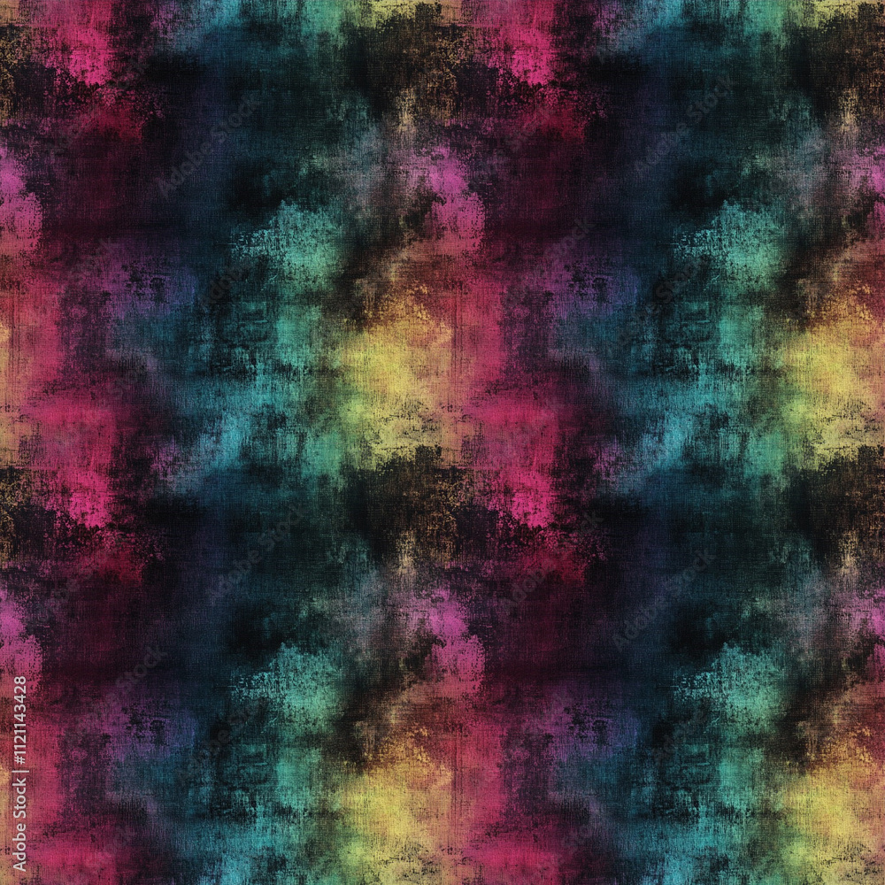 Poster melting colors merge in a seamless vintage grunge abstract pattern evoking nostalgia and creativity 