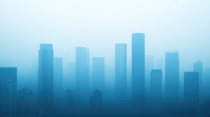 Urban skyline disappearing in thick smog: air pollution crisis