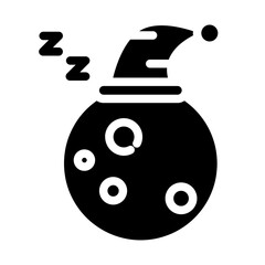 Sleep Moon Solid Icon