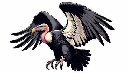 Fototapeta premium California Condor illustration against white background