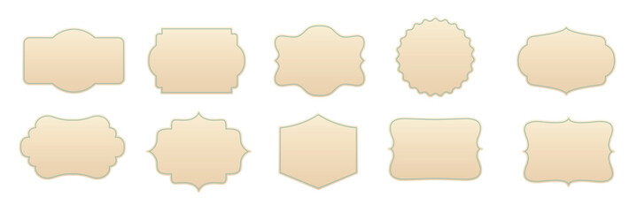 Vintage blank empty frame set collections, badges, vector illustration