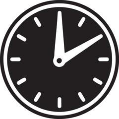 Classic Black Alarm Clock Vector  Silhouette  Illustration