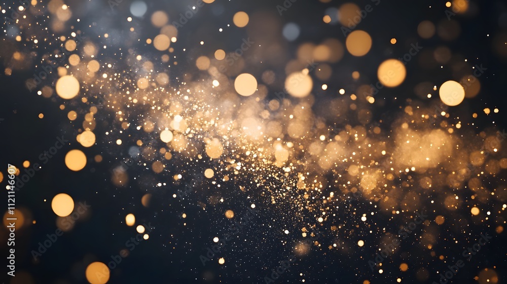 Aufkleber a dynamic swirl of golden and silver particles creating a sense of energy and abundance.