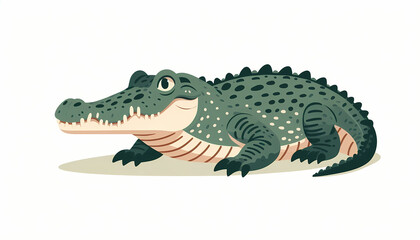 Fototapeta premium Cuban Crocodile illustration against white 