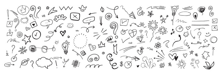 Doodle element vector set, for concept design