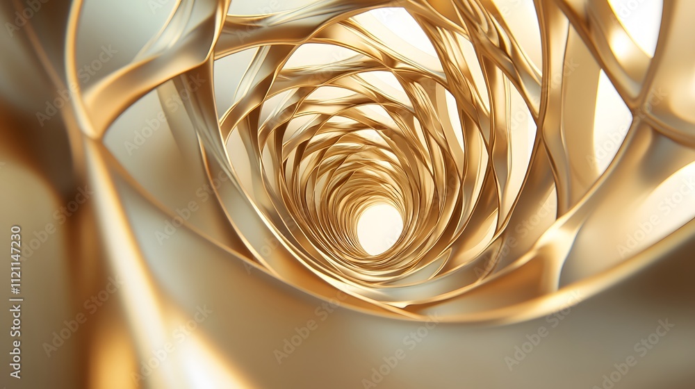 Aufkleber golden arcs intersecting in dynamic patterns, creating an abstract prosperity concept.