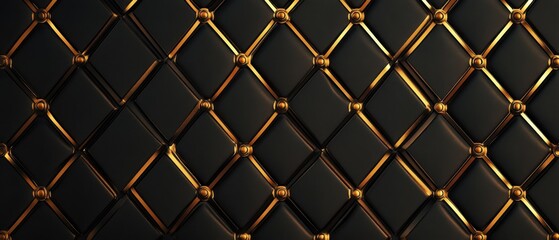 Fototapeta premium Elegant Black and Gold Diamond Pattern Texture Background