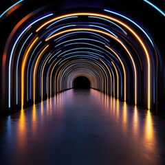 Obraz premium Abstract neon tunnel