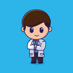 Simple Profession male doctor cartoon vector illustration Collection of paramedic concept icon isolated
