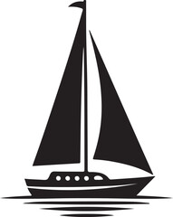 Black Sailboat Silhouette Vector Graphic Image