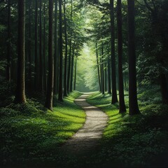 Fototapeta premium Hiking trail in the forest