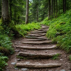 Hiking trail in the forest