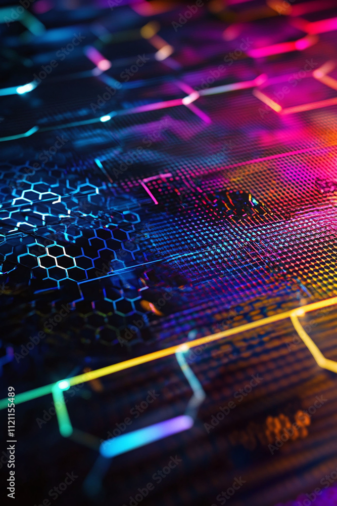 Poster high-tech hexagonal patterns for innovative product posters.
