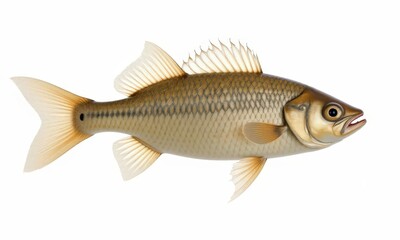 Fototapeta premium Golden Fish Illustration, Side View 