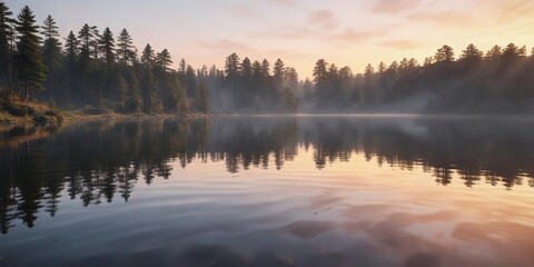Obraz premium Watercolor ripples on a peaceful lake at dawn, watercolor ripples,