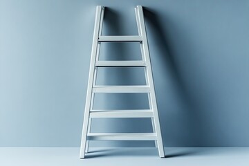 Ladders floating on a blue-gray background isolated