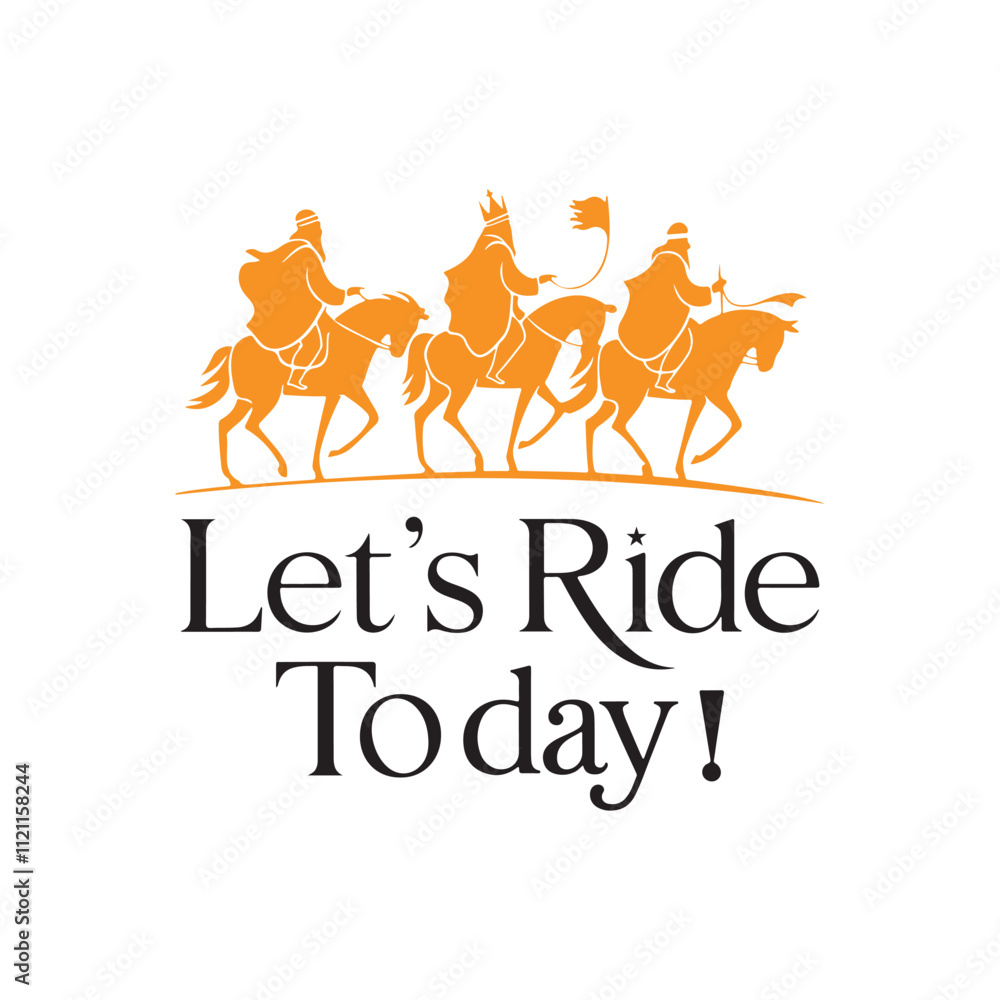 Fototapete let's ride today typography calligraphy calligraphy font letterings text typescripts vector art flat