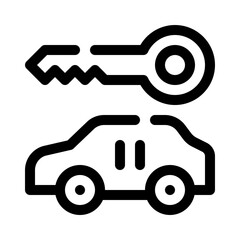 Car with Key line icon