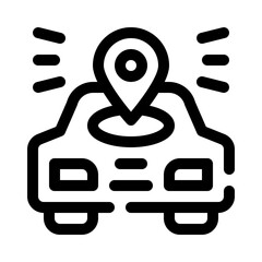 Car with Map line icon