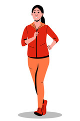 Illustration of a Woman Jogging