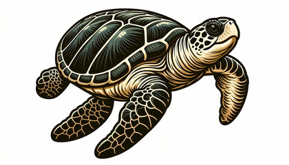 Obraz premium Leatherback Turtle illustration against white background