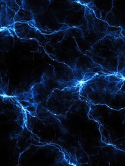 Obraz premium Blue Lightning Streaks on Black Background