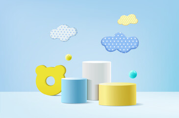 3d rendering, Abstract minimal stage for product display present background.