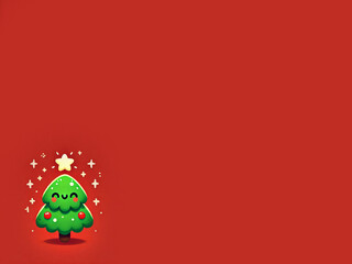 christmas background with green christmas tree