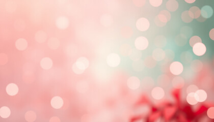 Ethereal Christmas Bokeh Scene with Pastel Lights and Dreamy Gradient Background