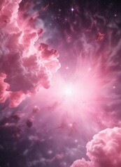 Fototapeta premium Soft pink nebula with twinkling stars and subtle gradient effect, conveying a sense of depth and dimensionality, luminous , nebula, gradient