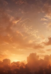 Obraz premium ethereal orange bokeh background with wispy clouds and soft lighting, misty, soft lighting