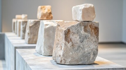 Modern Stone Sculpture Abstract Minimalist Art Installation