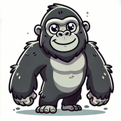 Fototapeta premium Mountain Gorilla illustration against white background
