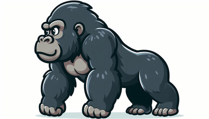 Obraz premium Mountain Gorilla illustration against white background