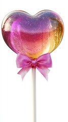 Fototapeta premium Cute Heart-Shaped Lollipop Candy for Valentine